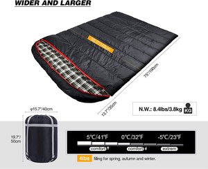 WOQI – sac de couchage double camping Offre Spéciale coton extérieur avec sac de compression, prix de gros - Product Image 2