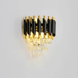 Modern Stair <b>Ceiling</b> <b>Crystal</b> Chandelier <b>Lighting</b> <b>Led</b> Hanging Dinning Living Room Gold Black Lustre Suspension Luminaire - Product Image 6