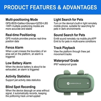 Localisateur d'animaux de compagnie étanche 4G, traceur anti-perte sans fil pour chien, traceur GPS pour chat, traceur Beidou avec lumière et son pour trouver les animaux de compagnie perdus