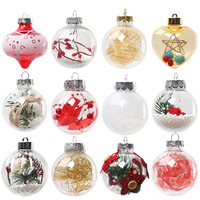 Boule de verre de noël personnalisée 5cm -15cm, décoration d'arbre suspendue, boule claire, boule de verre de noël