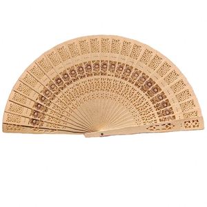 Éventail pliant personnalisé en bois de cerisier de 20 cm, fait main, style romantique, pour mariages, promotions, fêtes, parfumé, pour mariages - Product Image 5