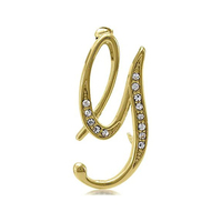 Broche 3D personnalisée avec initiale, sans nickel, pour cravate, cadeaux personnalisés pour filles, femmes, hommes, garçons, or