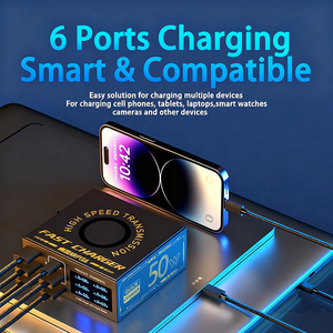 Fábrica de China <span class=keywords><strong>6</strong></span> puertos USB Pantalla digital inteligente Carga rápida para <span class=keywords><strong>IPhone</strong></span> Samsung Huawei y otros teléfonos - Product Image 5