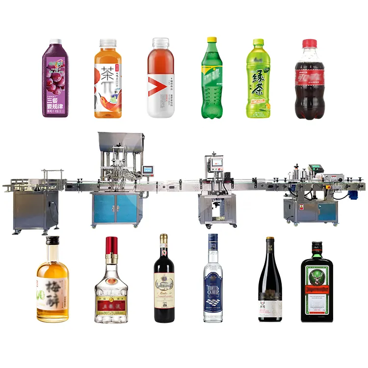 OCEAN Big Bottle Fresh Juice 200ml 500ml Water Filler Automatic Fill Capping and Label Machine Min