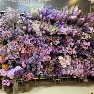 Vendita calda di qualità <span class=keywords><strong>viola</strong></span> <span class=keywords><strong>scuro</strong></span> fiori artificiali di nozze per il soffitto e le disposizioni decorazione - Product Image 5