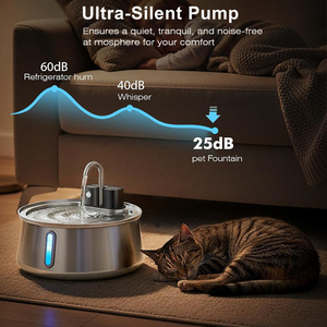 Fontanella <span class=keywords><strong>per</strong></span> Animali Domestici Senza Fili Impermeabile 4L in Acciaio Inox Automatica a Batteria <span class=keywords><strong>per</strong></span> Cani e <span class=keywords><strong>Gatti</strong></span> - Product Image 1