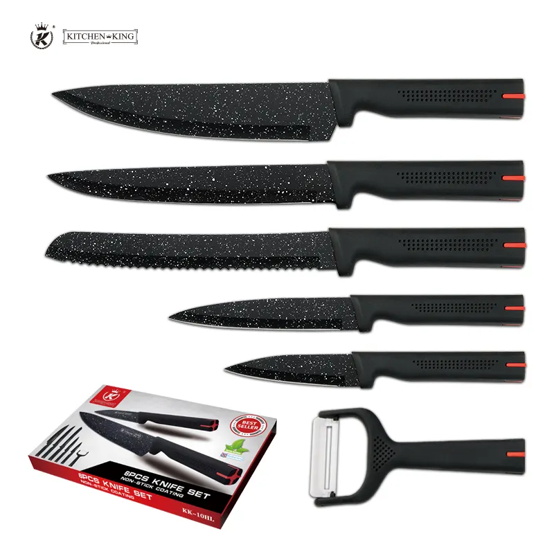 Professionele 6Pcs Blade Thuis Keuken Handgemaakte Mes Set Chef Mes Set Met Pp Handvat