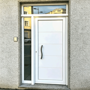 Porte d'entrée moderne en PVC insonorisée à double vitrage avec certification ISO pour projets immobiliers commerciaux - Product Image 2