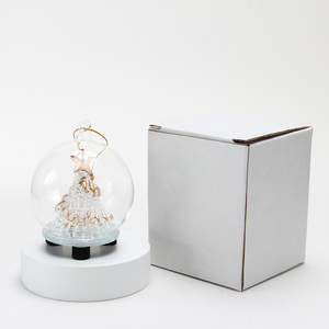 Высококачественная стеклянная подвесная шара ручной работы с матовой елкой, Рождественская статуэтка внутри рождественской елки, деревенской экологически чистой - Product Image 3