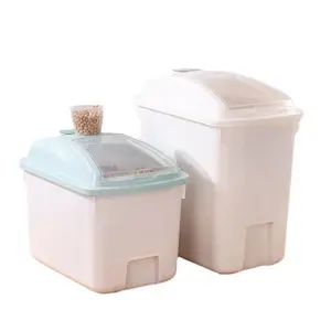 High Quality Plastic Rice Storage Organizer Bucket Large Capacity Pet Food Bucket