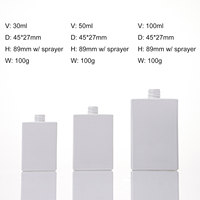Flacon de parfum de luxe blanc mat en stock avec boîte 100ml 3.4oz – Flacon de parfum en verre avec col fileté