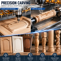Machine CNC de fraisage rotatif 3D à 4 axes 1325 avec table à vide 4x8 pour le travail du bois, idéale pour la sculpture de pieds de table et de cylindres