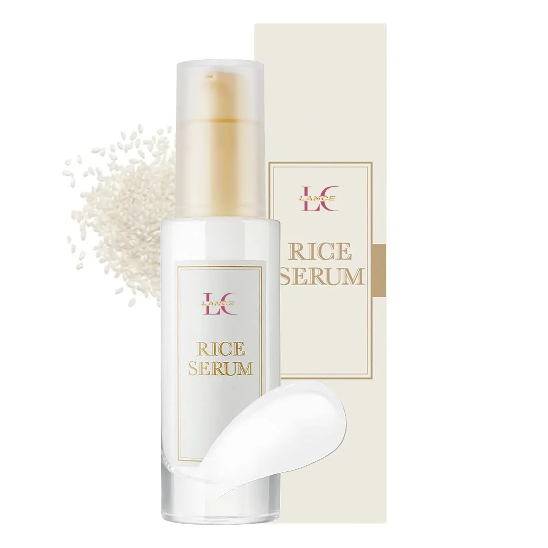 Private Label Korean Cosmetics White Rice Serum Organic Skin Soothing Brightening Fade Dark Spots Rice Face Serum With Vitamin B