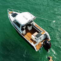 Bateau de pêche de luxe Gospel de 20 pieds en aluminium avec moteur hors-bord, coque en V de 6 m, cabine, yacht à voile, fabrication soudée à la main, à vendre