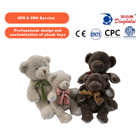 Juguetes de Peluche de Oso Bordados al por Mayor, Alivio del Estrés, Relleno de Algodón Súper Suave, Muñecos de Animales de Color Personalizado para Niños