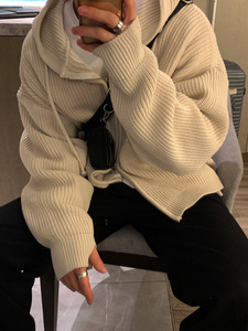 Maglione Autunno-Inverno per Uomo, Cardigan Lavorato a Maglia <span class=keywords><strong>con</strong></span> <span class=keywords><strong>Zip</strong></span> in Tinta Unita - Product Image 6