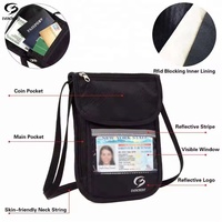 Dompet Selempang Multifungsi Anti-RFID untuk Paspor, Kartu Identitas, Ponsel, Bahan Nylon Kasual untuk Pria, Tas Selempang Fashionable untuk Perjalanan