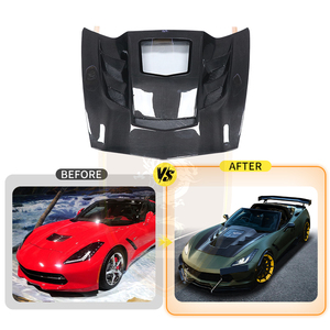 Capó Delantero de Fibra de Carbono Estilo <span class=keywords><strong>CSS</strong></span> para Chevrolet Corvette C7 Z06 2013-2019 - Product Image 3