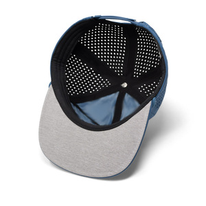 Snapback personnalisé vierge non structuré 5 panneaux Baseball léger bec pré-incurvé panneau latéral perforé Performance chapeau de corde perforée - Product Image 6