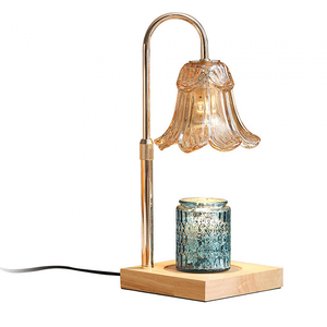 Lámpara Calentadora de Velas de Vidrio Colorida, Regulable, sin Llama ni Humo, con Temporizador para Decoración de Mesa - Product Image 1