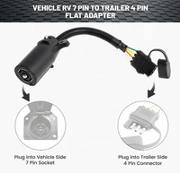 Universeller Wasserdichter 7-Wege-Rundstecker auf 4-Wege-Flachstecker Adapter Anhänger-Kabelbaum Stromversorgung Verlängerungskabel für LKWs Wohnmobile Pickups