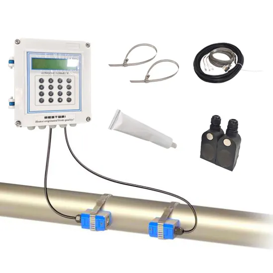 열에너지 측정을 위한 ip68 물 액체 초음파 유량계의 유량계 클램프