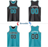 Jersey Basket Custom Print Bolak-Balik Seragam Tim Sublimasi Penuh Pakaian Olahraga Bernapas untuk Klub Liga Olahraga