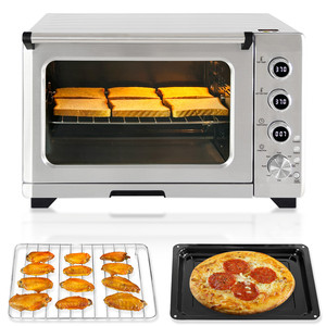 <span class=keywords><strong>Four</strong></span> électrique numérique <span class=keywords><strong>mini</strong></span> commercial et domestique en acier inoxydable avec fonction grille-pain, capacité 33L, puissance 1400W - Product Image 1