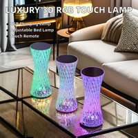 Batterie au lithium portable chargeant la lampe de bureau en cristal USB trois couleurs petite lampe de bureau