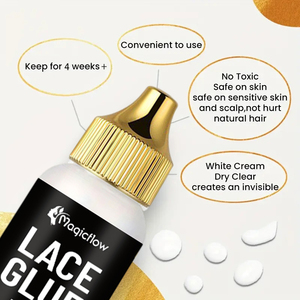 Wholesale 38ml/1.3oz Front Lace Wig Glue Waterproof Strong Hold Custom Logo Gold Lid Hair Glue <strong>Adhesives</strong> - Product Image 4