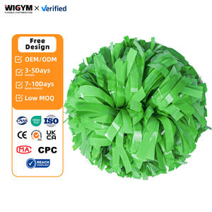 Pompones de animadora brillantes, personalizados, al por mayor, verdes, de 4/6/8/10/12 pulgadas. - Product Image 1