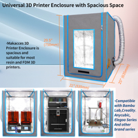 Suku Cadang Printer 3D Resin, Kotak Pelindung dengan Kit Ventilasi untuk Mesin Printer 3D Besar Bambu Lab Creality Elegoo