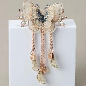 Horquilla de mariposa elegante para mujer, nuevo diseño, pinzas para el cabello, doble mariposa, borla larga, accesorios para el cabello - Product Image 3