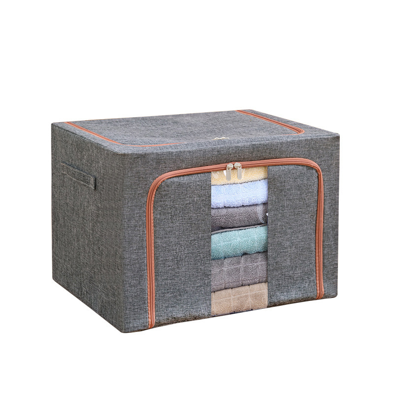 Boîte de rangement de dossiers de bureau pliable en tissu de lin durable décoratif de grande capacité personnalisé