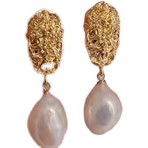 Pendientes de Plata de Ley S925 con Perlas DIY, Estilo Barroco, con Cuentas Redondas de 8-15 mm, Modelo 21335 - Product Image 5