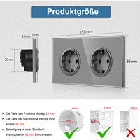Für Bingoelec Maßgefertigte 16A Deutsche Elektrosteckdose Modernes Rundes Design Wand-Glas-EU-Steckdosen für Industrie-Großhandel