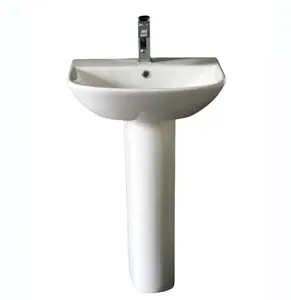 Üretici özel 6L klasik taban el lavabo lavabo seramik ayaklı lavabo