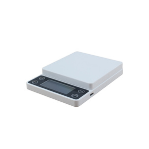Balance de cuisine numérique carrée en plastique, design minimaliste, mesure précise pour peser le thé, couleur blanche - Product Image 1