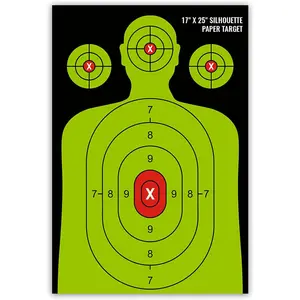 Shooting Range Silhouette Paper Target Shooting Targets Paper Range Targets for Shooting Handgun Easy to See Silhouette