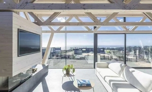 Casa prefabricada de madera personalizable moderna, techo plano y varios pisos para una iluminación natural excelente con valor artístico - Product Image 6