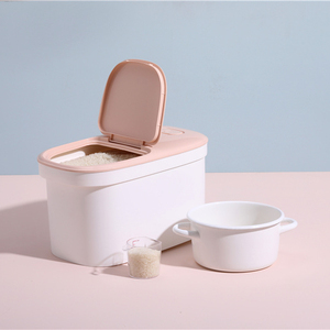 Household factory supply plastic rice food storage durable rice dispenser 10kg storage container with wheels