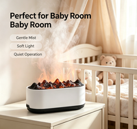 Humidificateur à Arôme Flamme Volcanique Alimenté par USB avec Lumière Nocturne LED Douce, Silencieux et Anti-Fuite pour la Maison, le Bureau et la Chambre