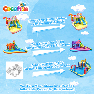 <span class=keywords><strong>Castillo</strong></span> Inflable Cocofish Candy con Toboganes, Piscina y Pistola de Agua Integrada para Niños de 3 a 10 Años, Parque Acuático para Jardín - Product Image 5