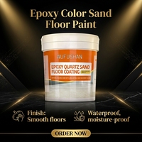Peinture de sol décorative en sable coloré époxy, revêtement de sol professionnel pour projets commerciaux.