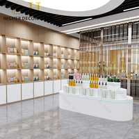 Meubles de présentation de produits cosmétiques minimalistes personnalisés avec éclairage LED pour la présentation de produits de soin de la peau