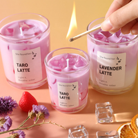 Bougie parfumée au matcha et à la noix de coco rose, bougie aromathérapeutique au matcha et au citron pour la décoration de la maison, la relaxation, un cadeau