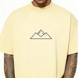 T-shirt décontracté personnalisé avec logo, en coton tricoté 100 %, coupe oversize, respirant et à séchage rapide, collection Printemps 2026 pour hommes (OEM) - Product Image 5