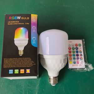 Bombilla LED RGB de Colores Tipo T, 25W, Base E27, Carcasa de Plástico, Temperatura de Color Gradualmente Variable, Control Remoto, Embalaje en Caja de Color - Product Image 1