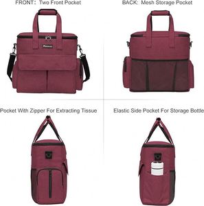 2 bols pour chien, sac de rangement multi-poches pour accessoires pour chien, essentiels pour les voyages en voiture avec chien, sac à dos de voyage pour animaux de compagnie pour le camping en week-end - Product Image 3