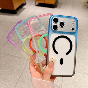 Funda Magnética Transparente con Degradado de Moda para iPhone 13 14 15 16 17 Pro Max Air, Carga Inalámbrica, Cubierta Protectora Trasera - Product Image 3